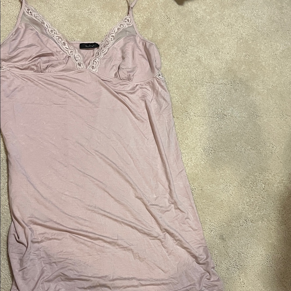 NWT Light Pink Lace Trim Slip Sexy Nightgown with Mesh & Lace Size XL $110 - Picture 3 of 6